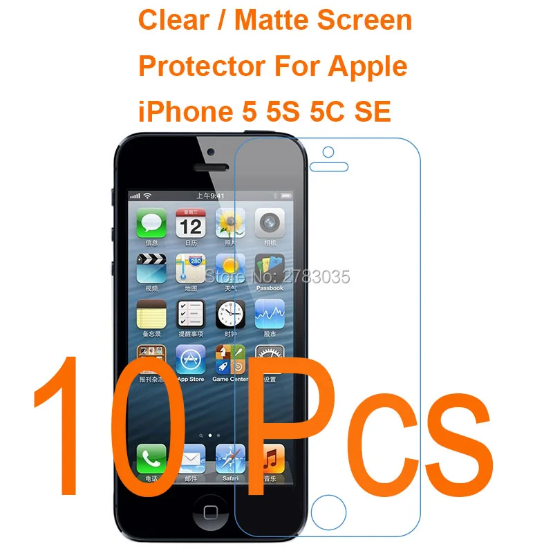 Прозрачная/Антибликовая матовая защитная пленка HD 10 шт./лот для Apple iPhone 5 5S 5C SE 4 0