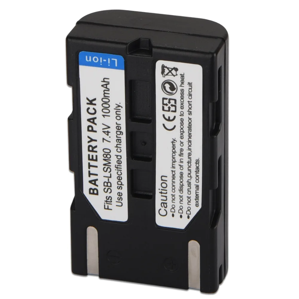 1000 мА/ч, SB-LSM80 SB LSM80 запасная часть для Батарея Batteria для samsung VP DC161 DC163 DC165WB DC565WBi DC563i SC-D351 SC-D353