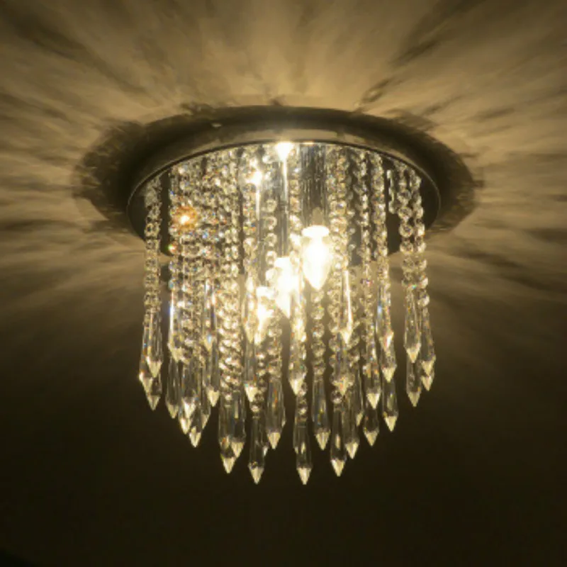 Современная мода роскошный круглый кристалл Led E14 потолочный светильник для
