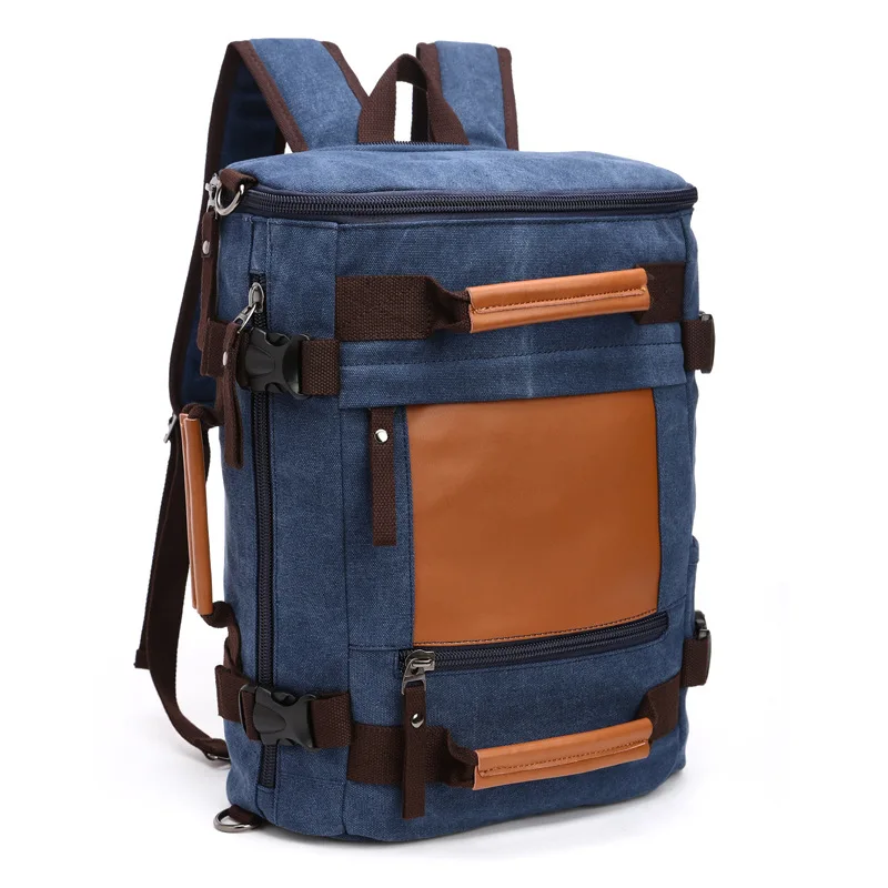 

New Arrive Original Z.L.D Canvas Leather Men Travel Bags Duffel Bags Travel Tote Weekend Bag multi-function Laptop Backpacks B3