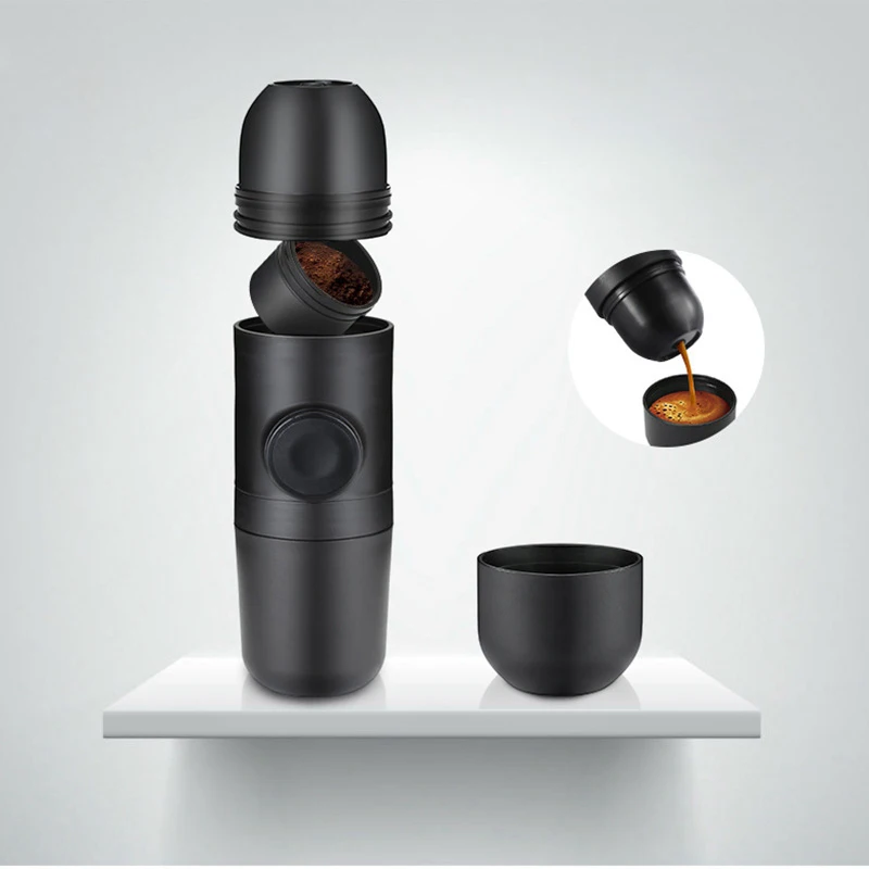 Minipresso Кофеварка Ручной пресс капсулы и порошок кофемашина ручной эспрессо Портативный Открытый путешествия кофе