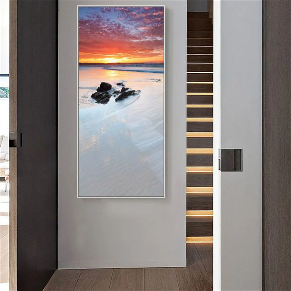 HAOCHU пейзаж Морской мост дорога настенная Картина на холсте картина плакат восход