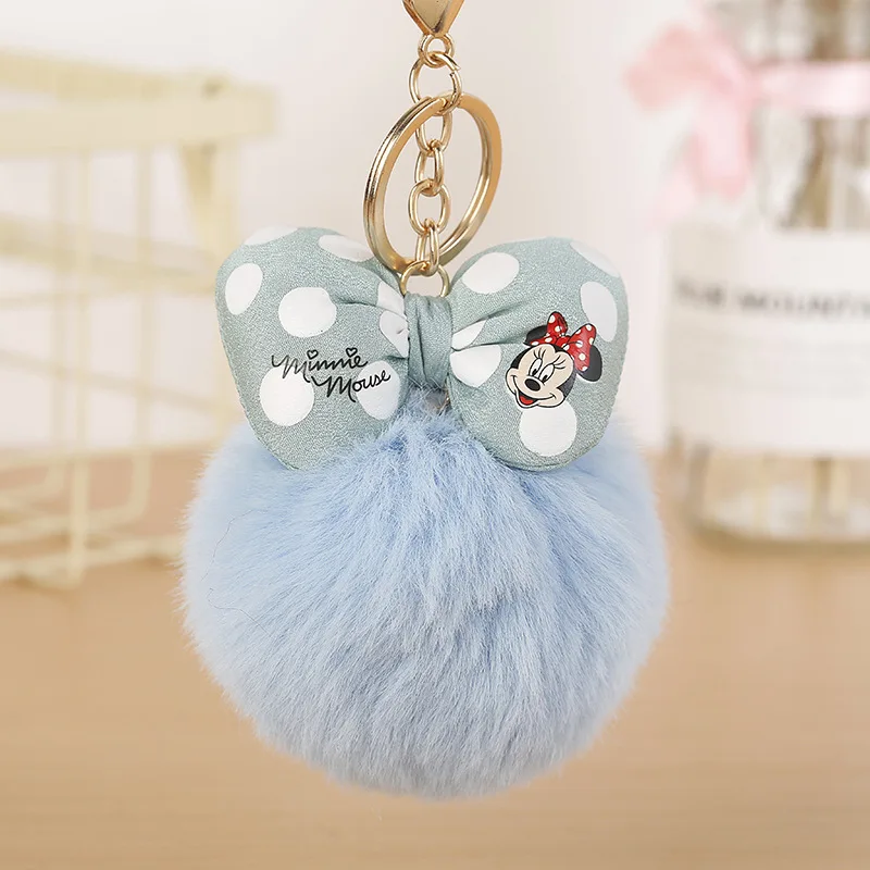 Милый модный брелок с бантом микки и помпоном из кроличьего меха детские