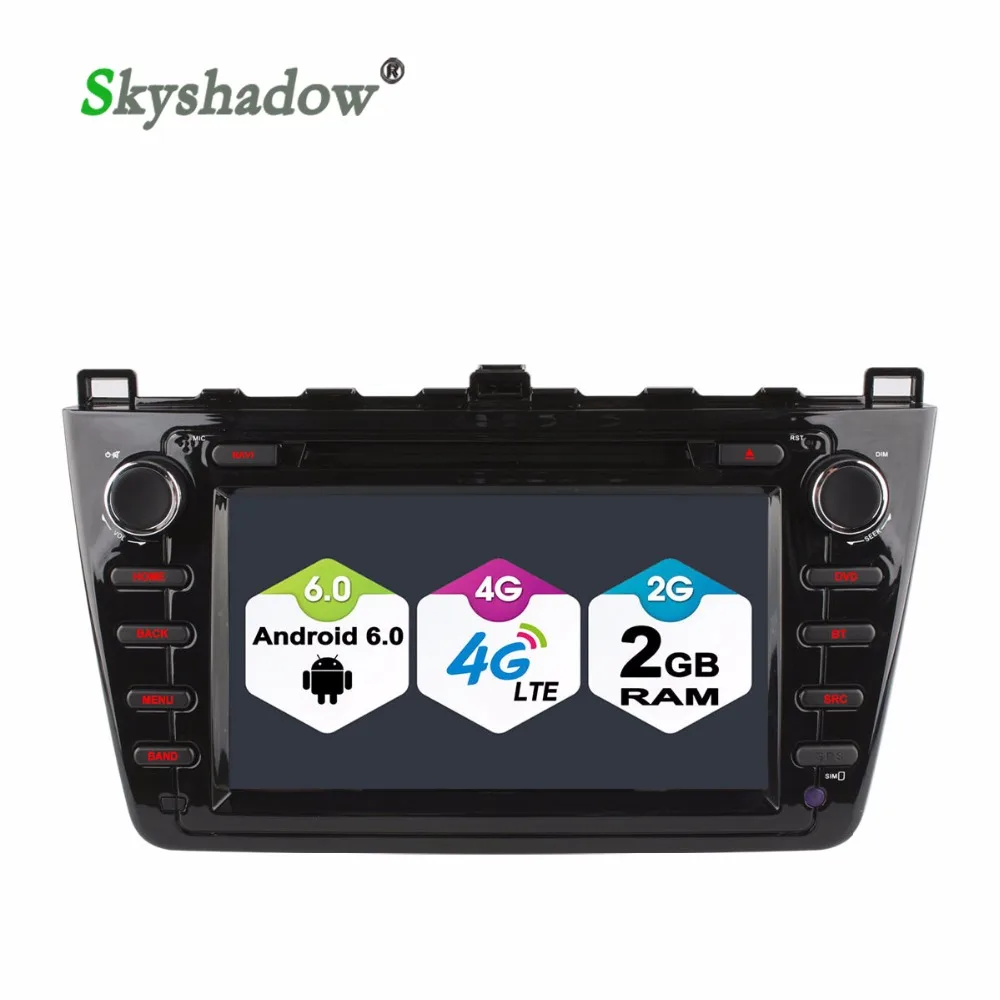 SKYSHADOW Quad Core Android 6.0 dvd плеер Автомобиля Для MAZDA 6 2008 2012 Ruiyi Ультра WI FI Bluetooth Радио 2 Г RAM