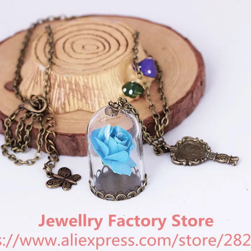 150 шт./лот ожерелье Красавица и Чудовище Заколдованная Роза в террариуме