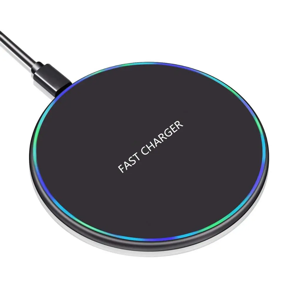 Black DCAE 15 Вт Qi Быстрое беспроводное зарядное устройство для samsung S10 S9 Note 9 huawei P30 Pro type-C USB 10 Вт Быстрая зарядка для iPhone XS Max XR X 8 - Тип штекера: Black