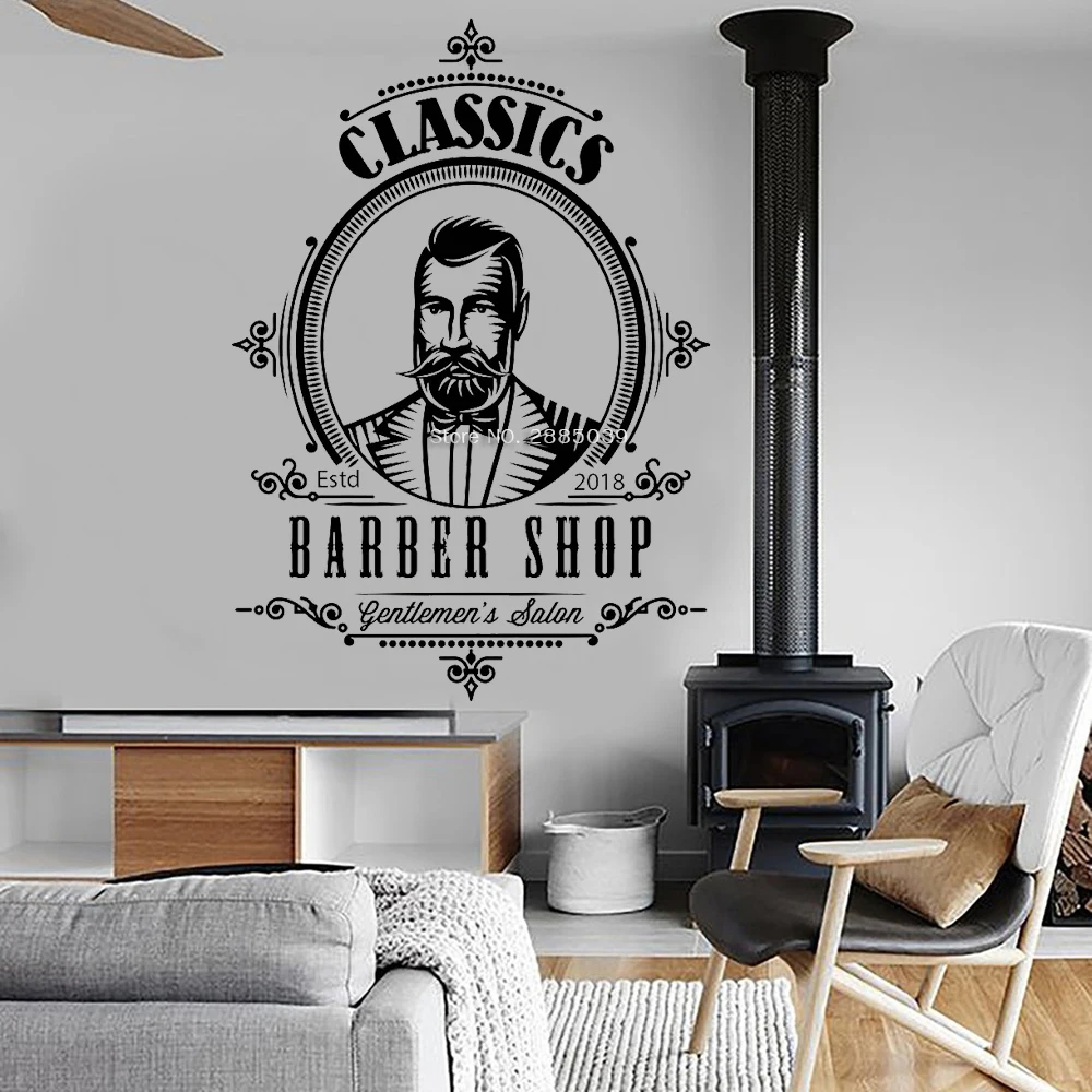 Парикмахерский стикер на стену персонализированные годы стрижка борода