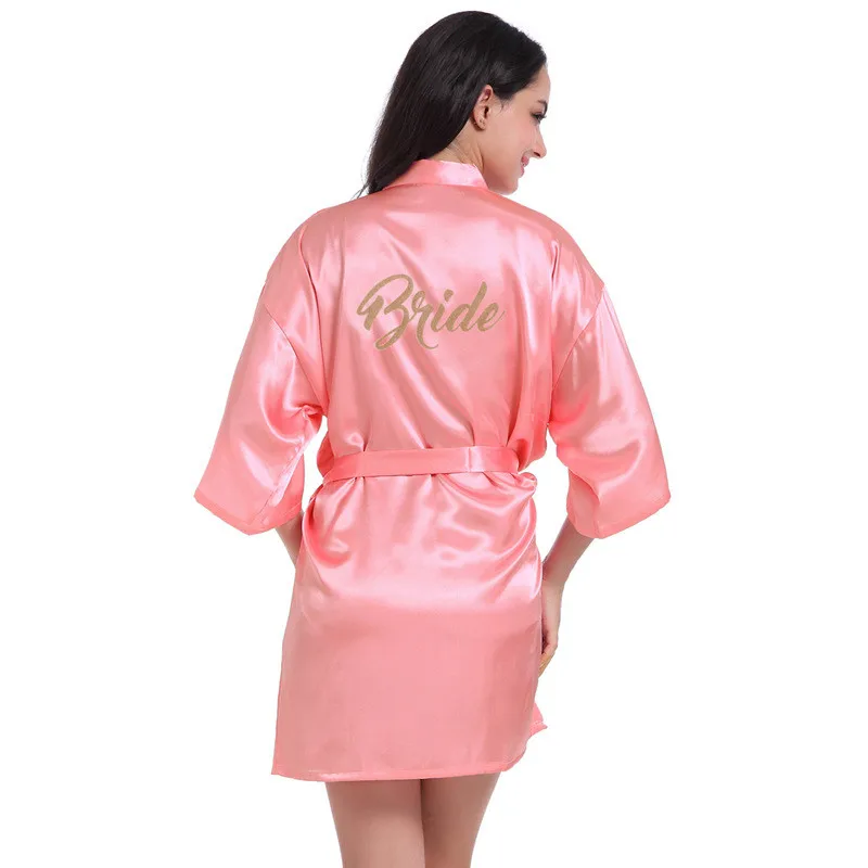 

Fashion Silk Bridesmaid Bride Robe Sexy Women Short Satin Wedding Kimono Robes Sleepwear Nightgown Dress Woman Bathrobe Pajamas