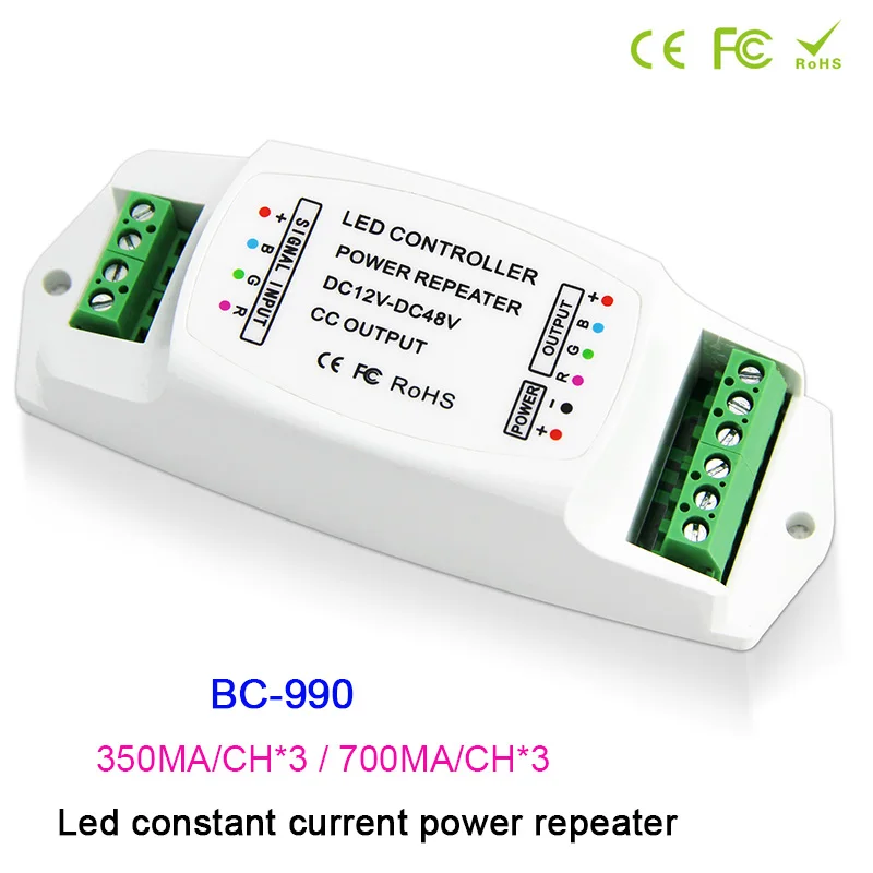 BC 990 rgb лента усилитель DC12V 48V светодиодный PWM репитер питания 350mA Усилитель 700mA