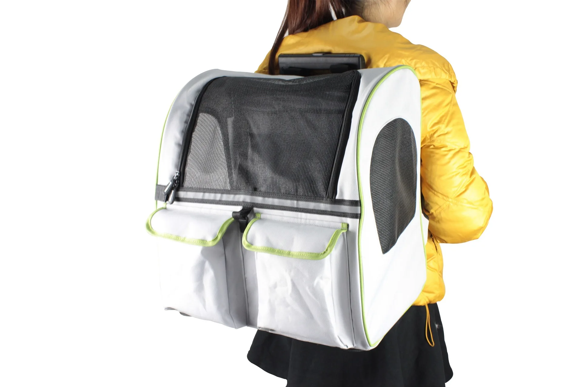 Gray Pet Rolling Carrier Рюкзак роликовая собака колесо вокруг кошки багажная сумка для перевозки животных дорожная сумка-тоут авиакомпания одобрена - Цвет: Gray