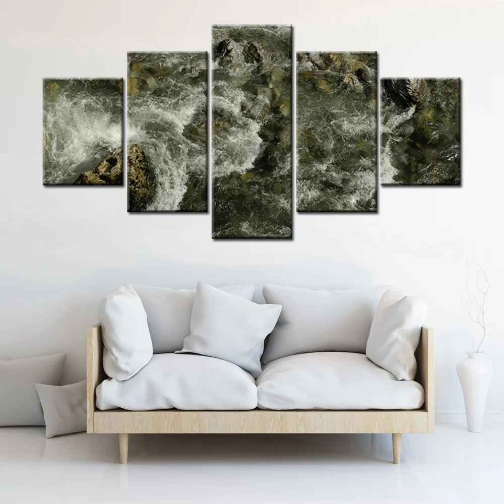 5 панелей Настенный декор плакат морской рев море картина с волнами печати стены