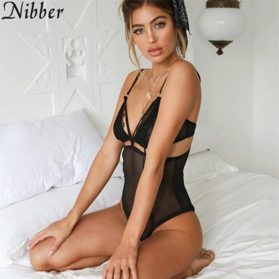 Nibber 2018 Новая мода Тонкий Комбинезоны Черный боди комбинезон без рукавов вечерние