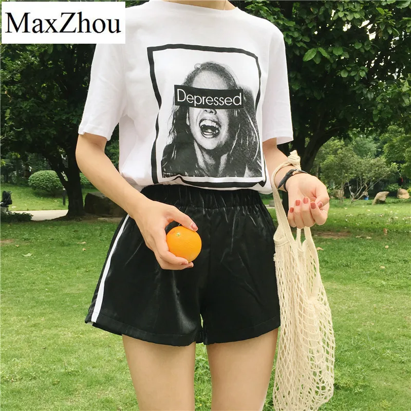 MaxZhou 2017 Летний Новый женщин Вскользь Дикий Двойной Бар Сухожилия Атласная