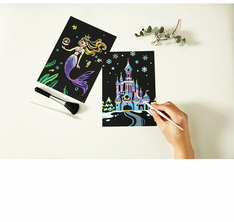 4 шт./компл. Magic красочные чертежная доска живопись выскабливание Для детей обучения Образование игрушки картина Doodle нуля игрушки