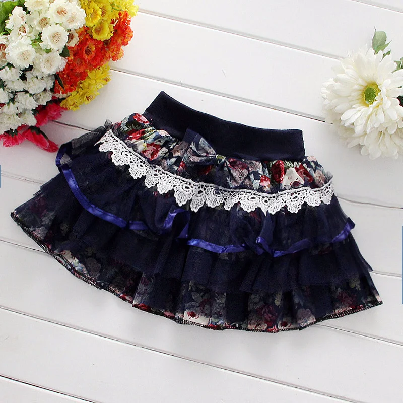 Кружевная юбка с цветочным принтом для девочек 2 6 лет|girl lace skirt|kids tutu skirttutu skirt |