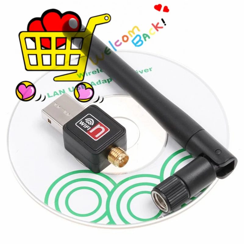2pcs/ Lots Mini 150M USB WiFi Wireless Network Networking Card 802.11b/g/n LAN Adapter with Antenna Computer Accessories | Компьютеры и