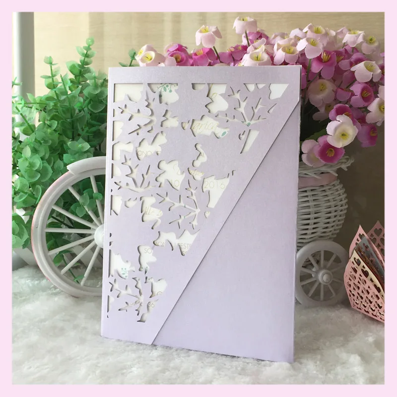 

50/pcs laser cut paper maple leaf shape wedding invitaiton card best wishes blessing card for maple leaf sugar festival QJ-9