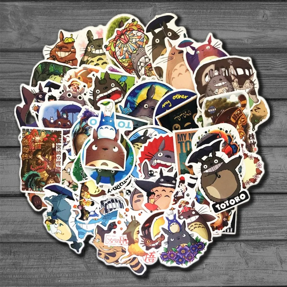 50 Pcs/lot Japanese Movie My Neighbor Totoro Cute Stickers For Car Laptop Phone Bicycle Luggage Decal Toy Sticker