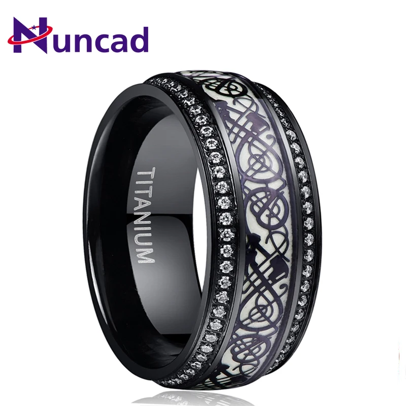 Горячая Распродажа Черный Дракон Стиль световой Титан Кольца из нержавейки с