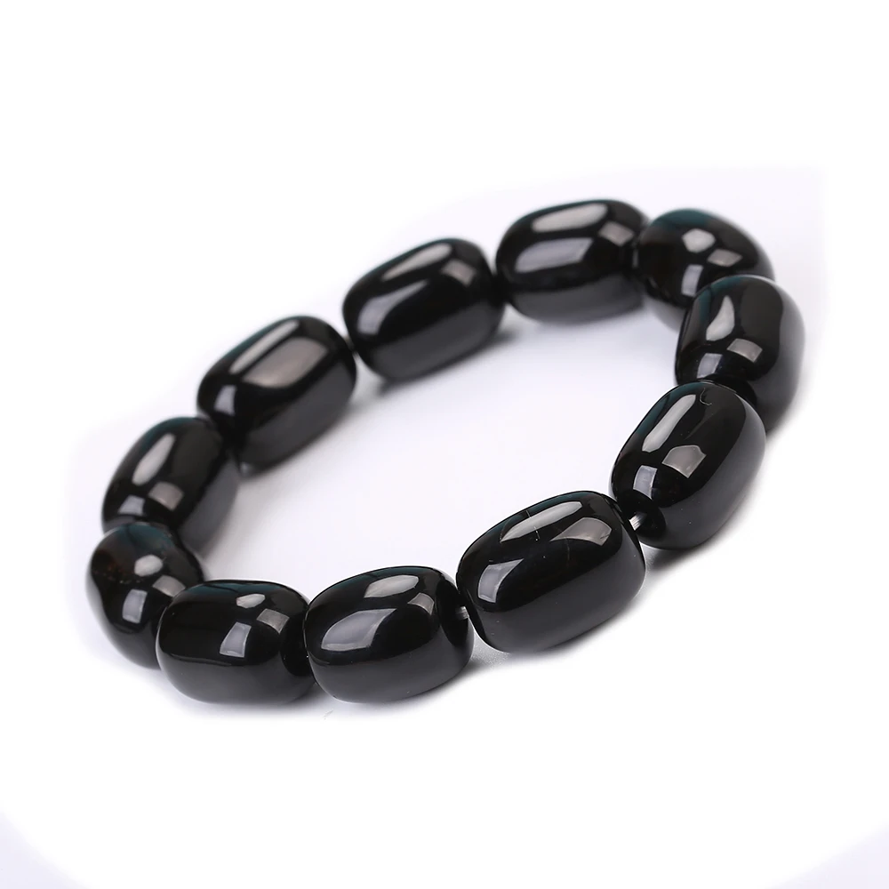 Браслет из крупного бисера натурального камня мужской тяжелый мотоциклетный