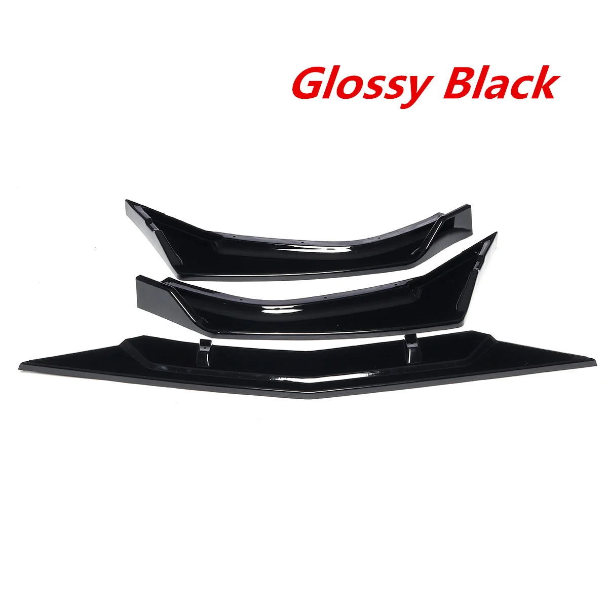 Gloss Black 3 шт Черный/углеродного волокна вид автомобиля передний бампер для губ сплиттерная губа спойлер, диффузор спойлер Крышка для Honda Для Civic - Цвет: Gloss Black