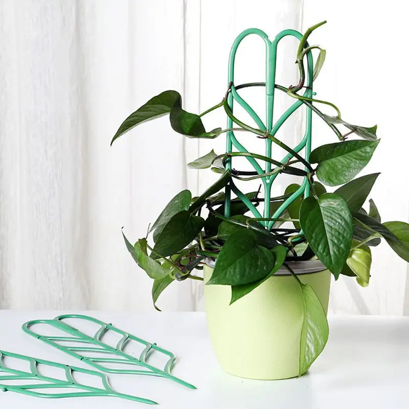 Plant Trellis DIY for Potted Plant Support Leaf Shape Mini Climbing Plants Flower Vegetables Rose Vine Pea Ivy Pots Support