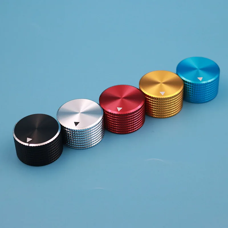 one for each color 5 шт. пять цветов Алюминий 25*15,5 6 мм ручка крышка с указателем отверстие для потенциометра - Цвет: one for each color