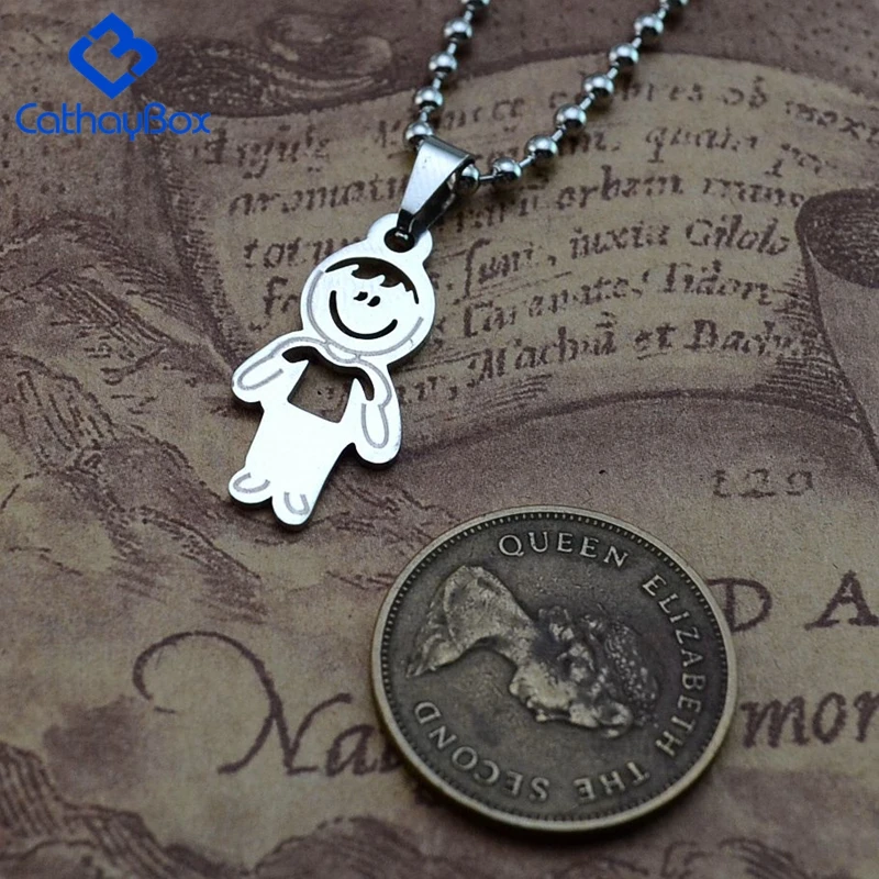 Очаровательное ожерелье из нержавеющей стали для маленьких мальчиков Детская