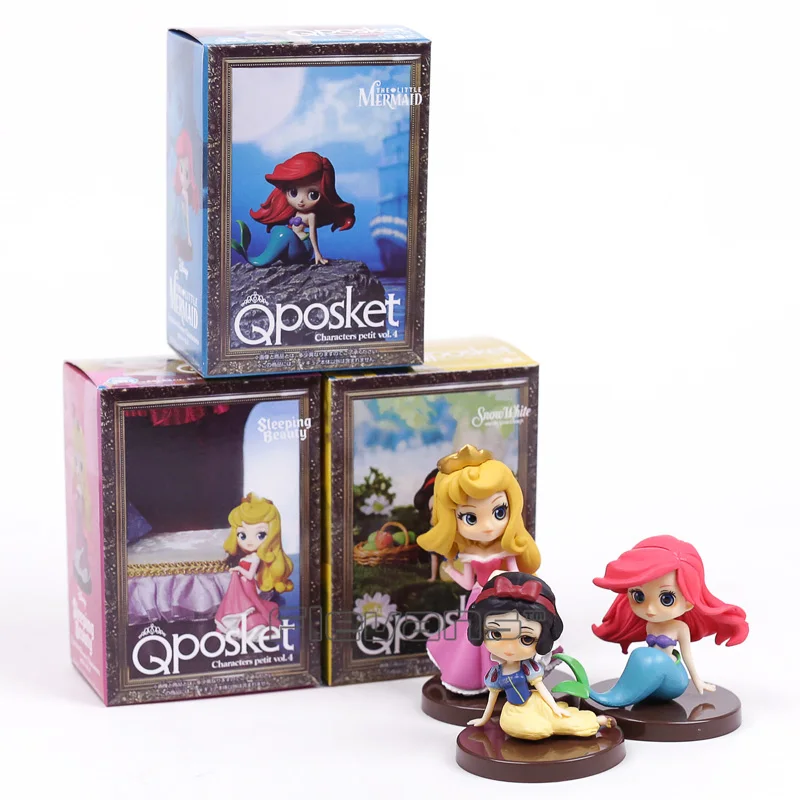 D box 3 шт./компл. QPosket принцессы Джесси Merida Аналоговый и рисунком с надписью «Boo изображением Русалочки Ариэль Белоснежки Рапунцель королева», «Рапунцель», «София Красота модель Фигурка кукол подарок - Цвет: D box