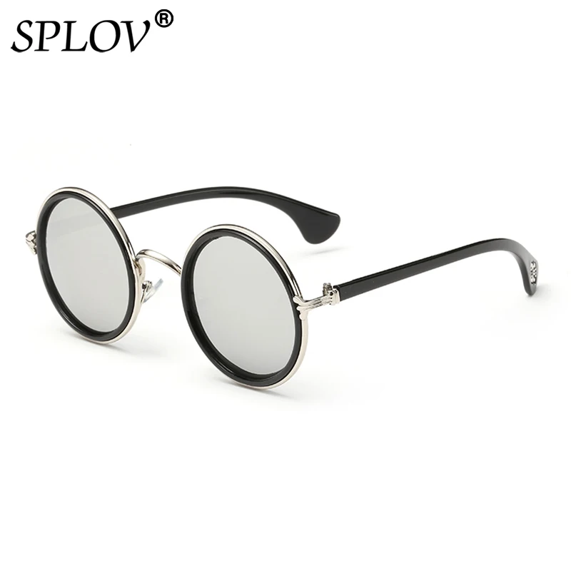 C4 Silver Silver SPLOV новое поступление круглые солнцезащитные очки для мужчин и женщин винтажные цветные солнцезащитные очки Брендовые дизайнерские металлические очки Occhiali Da Sole - Цвет линз: C4 Silver Silver