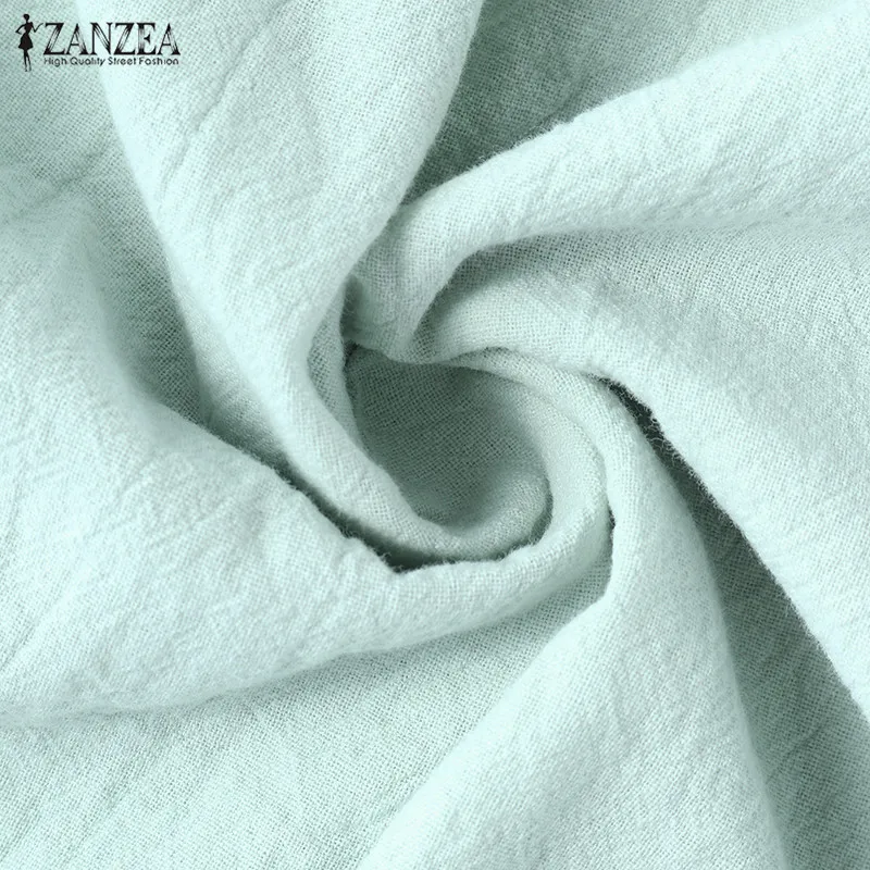 ZANZEA, женский сарафан, летний, без рукавов, хлопок, лен, миди, платье, повседневное, жилет, платья, элегантные, одноцветные, для работы, OL, Vestido, сарафаны, Халат