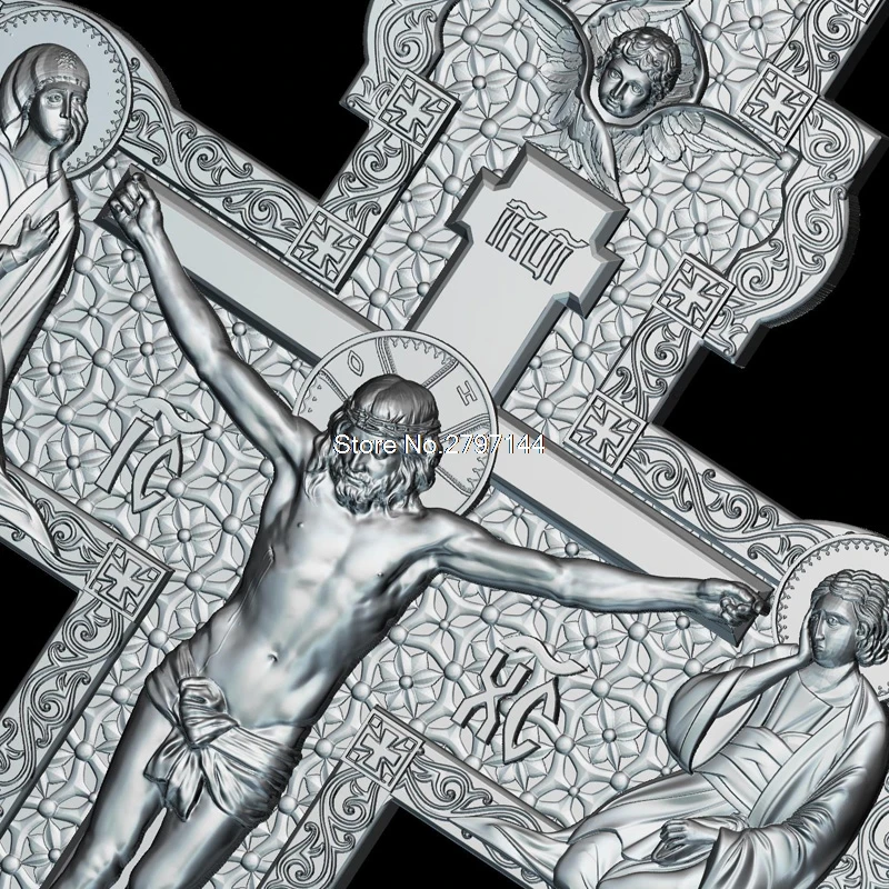 Высокое качество новая 3D модель для ЧПУ Cross_V2 3D резная фигура скульптура машина в STL файл религия
