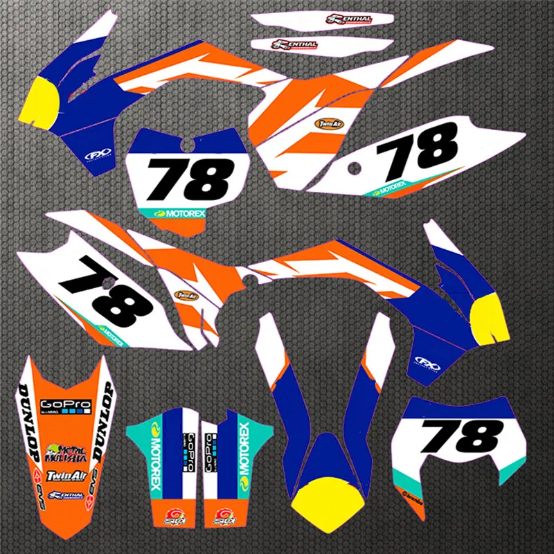 Гоночный обтекатель графика наклейки Наклейка индивидуальные для KTM 125 250 300 350 450 SX SXF XC XCF 2013 /EXC EXCF XCW