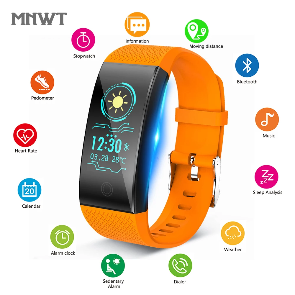 Мужские оранжевые смарт-браслеты MNWT брендовый браслет с Bluetooth пульсометром
