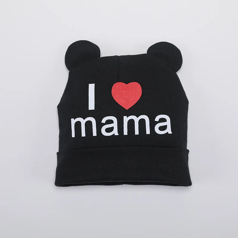 black love mama Мультфильм милый медведь ухо Шапки для мальчиков и девочек Детские хлопковые прочная Чашка мягкая теплая шапка милыми ушками Демисезонный ребенка и детская шапочка Кепки s - Цвет: black love mama