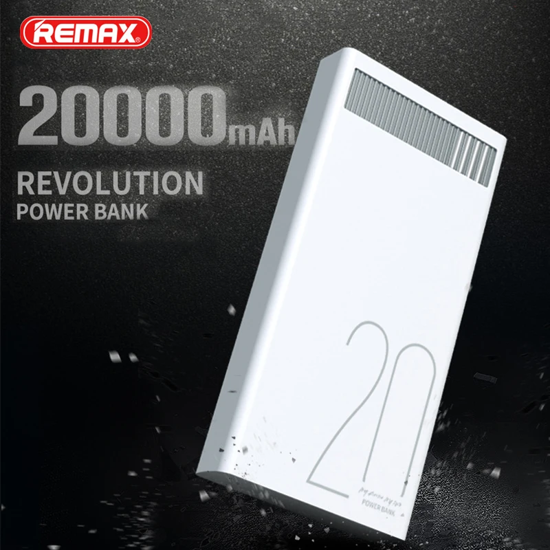Внешний аккумулятор Remax с двумя USB портами и поддержкой быстрой зарядки 20000