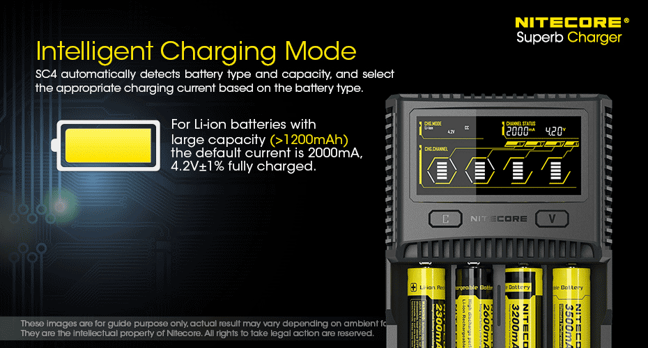 SC4 зарядный ток SC4 Superb charger составляет до 6A в общей сложности и максимальный зарядный ток до 3A в одном слоте s