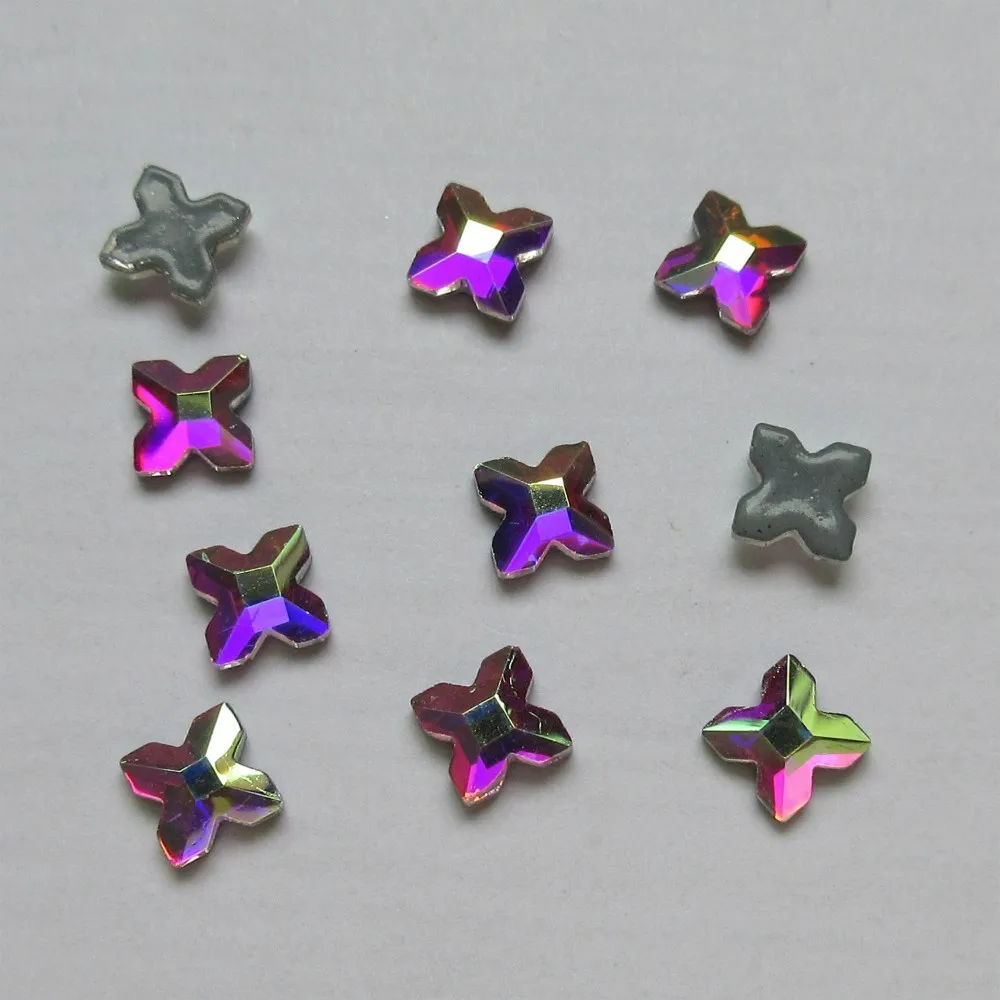 cross-shaped 4.5mm Высокое качество Кристалл AB исправление стразы особой формы камни железа на плоской задней части горячей фиксации кристаллы для украшения свадебного платья - Цвет: cross-shaped 4.5mm