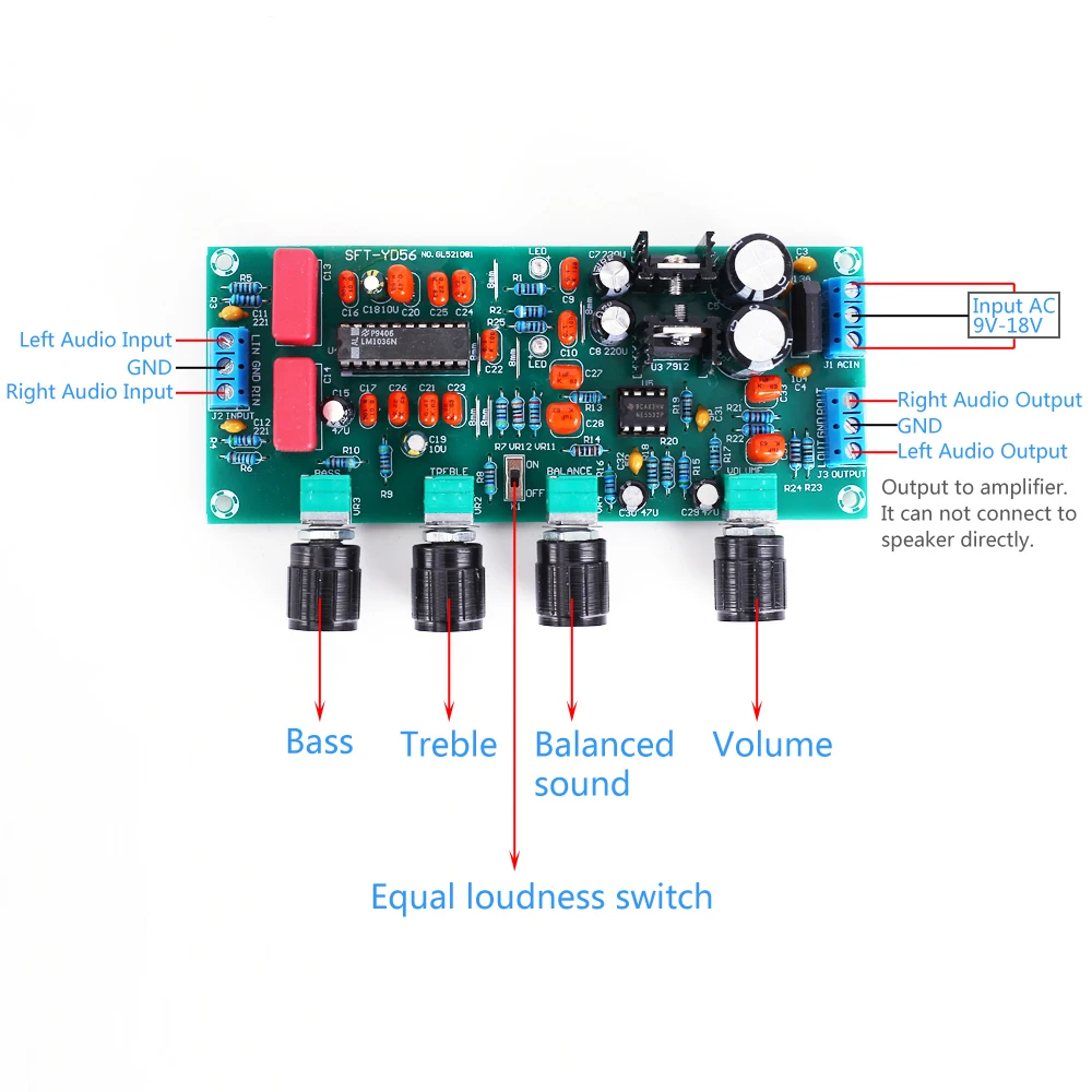 LM1036 NE5532 стерео Preamp усилитель тон плата аудио доска | Электронные компоненты и