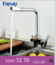 Fapully черный кухонный кран современный фильтр для воды 3 способа питьевой воды двойной держатель холодной и горячей латуни кран смесителя 573-33B