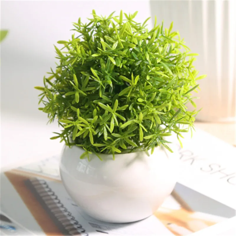 Керамика горшок Рождество искусственные растения зеленые водоросли завод