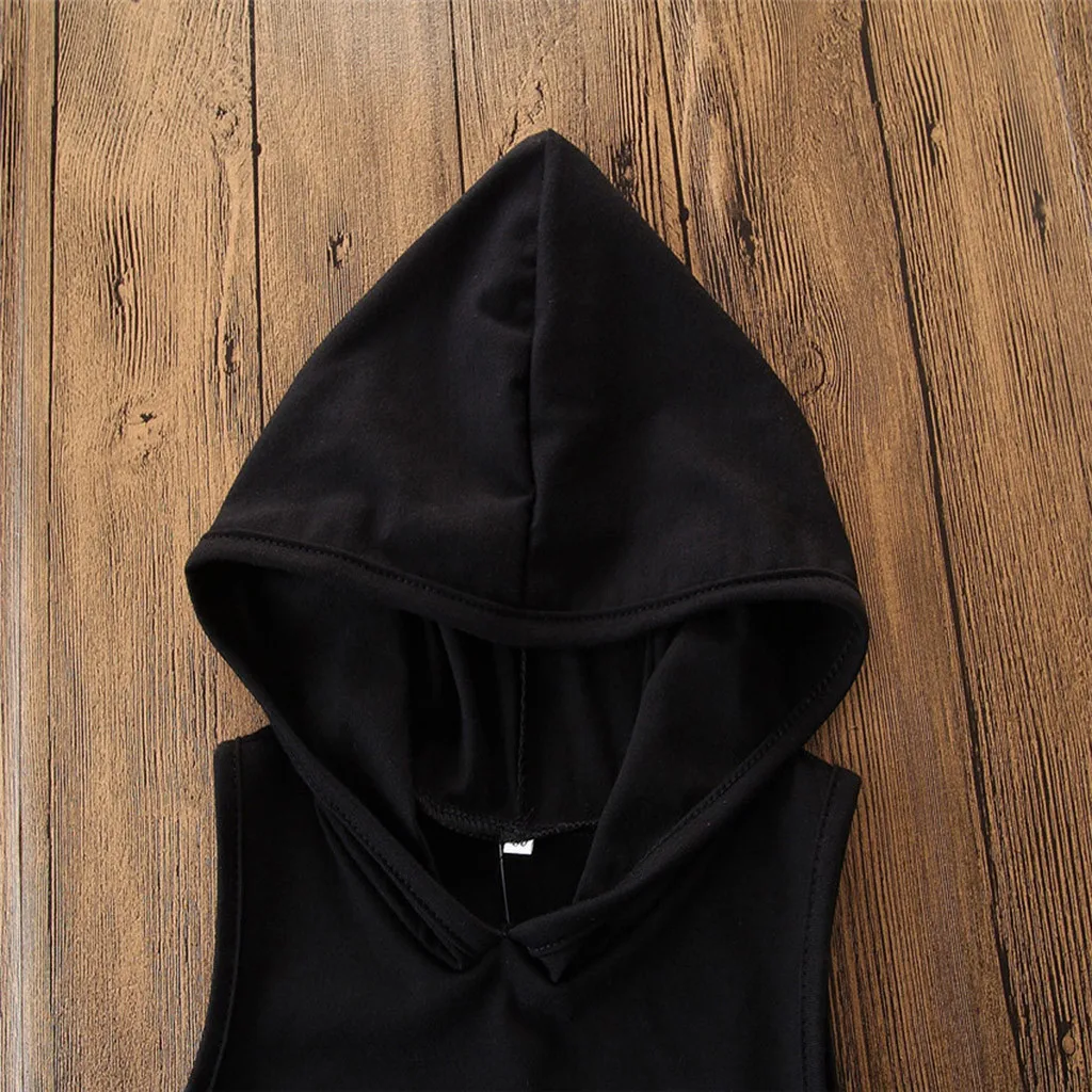 Одежда для маленьких мальчиков жилет с капюшоном и буквенным принтом Топ +