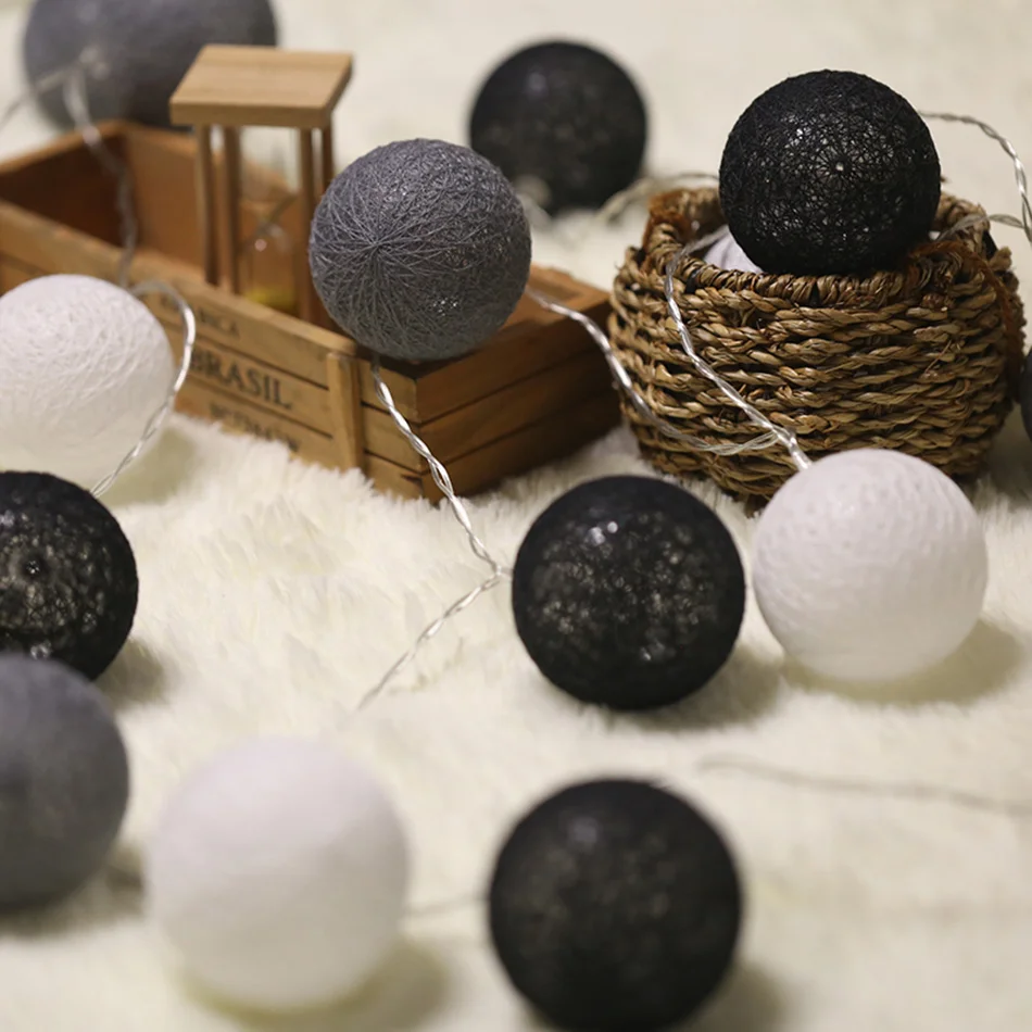 

3 Meter 20 Pcs Balls Battery Power Led String Light,6Cm Cotton Ball String Party Lights,Home/Patio/Romantic Wedding/ Xmas Decor