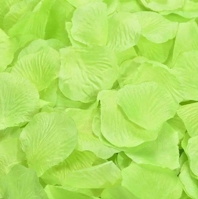 green 1000 шт Искусственные лепестки роз для девочек в цветочек, Шелковый лепесток искусственные лепестки для свадебные конфетти вечерние украшения событие H1 - Цвет: green