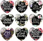 Стеклянный купол TAFREE в виде букв и цветов, 25 мм, в форме сердца