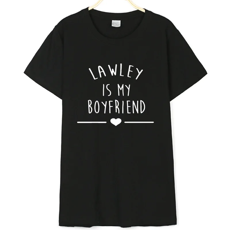 

2020 Summer Women T Shirt Lawley Is My Boyfriend Letter Printing New T-shirt Casual Loose Short Sleeve O Neck Female Tops
