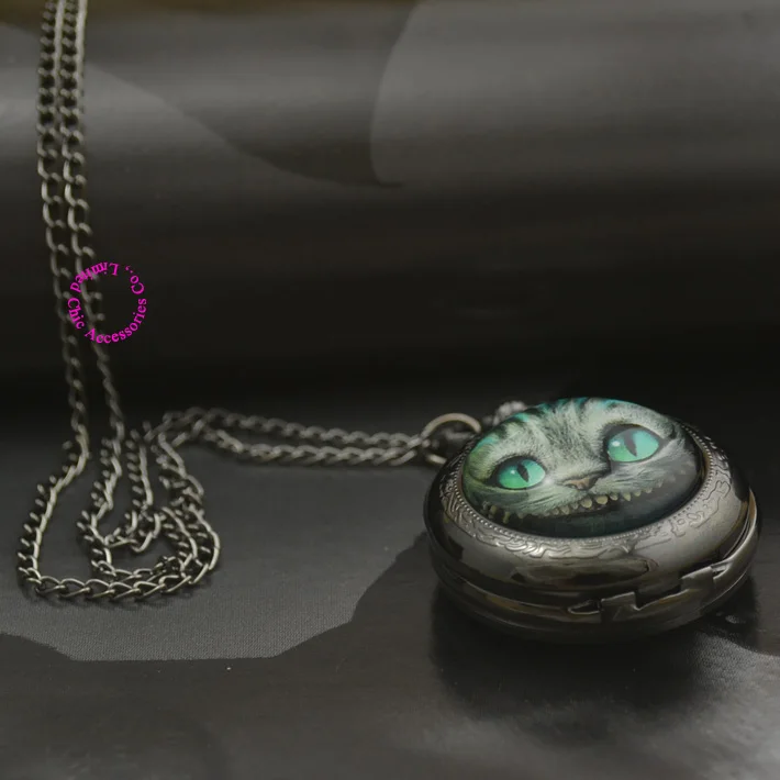 Оптовая продажа модные кварцевые часы Алиса в стране чудес с котом карманные