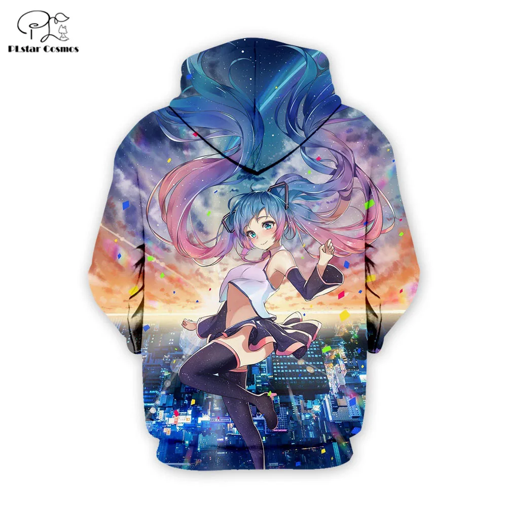 PLstar Cosmos мужские/женские 3D толстовки с принтом Hatsune Miku толстовки с капюшоном унисекс Топы Плюс Размер XS-7XL