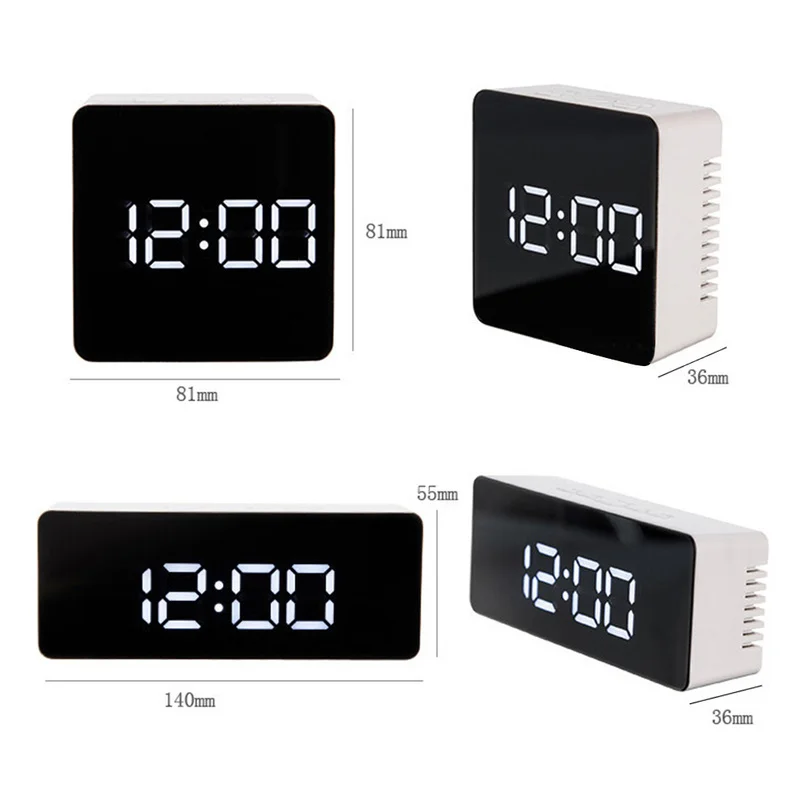 Светодиодные зеркальные будильник цифровые повтора настольные часы Wake Up Light