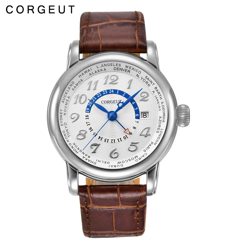 

43mm Corgeut Men's Automatic Mechanical Watch Fashion Business Trend Watch